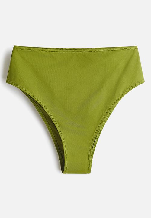 H&M - High waist cheeky bikini bottoms - olive green