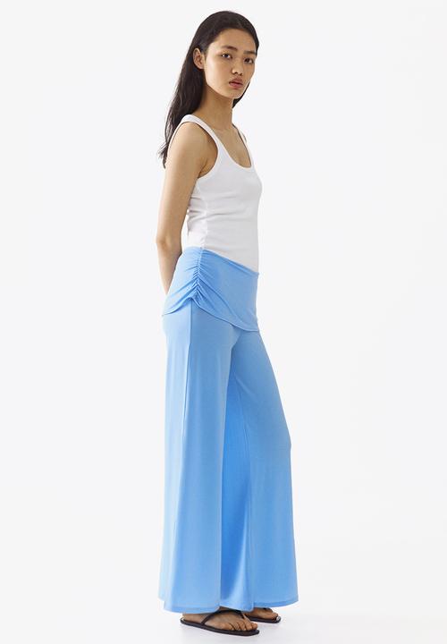 H&M - Draped fine-knit trousers - light blue