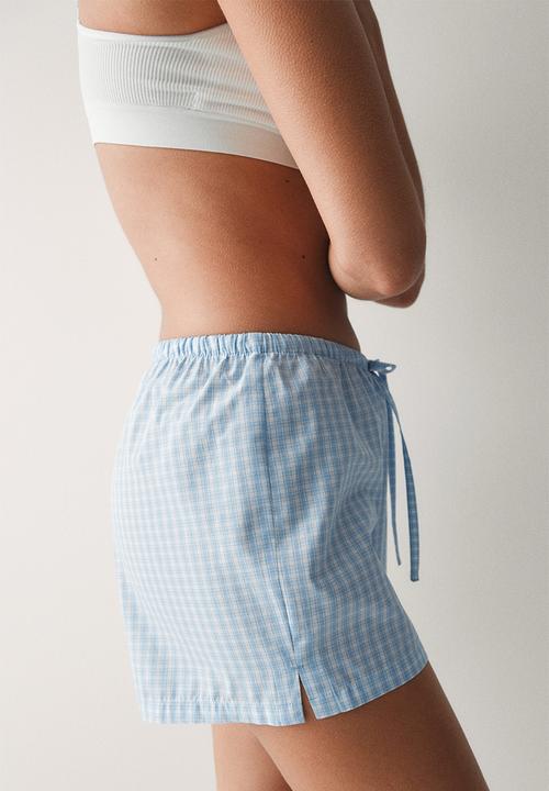 H&M - 2-Pack pyjama shorts - blue/checked