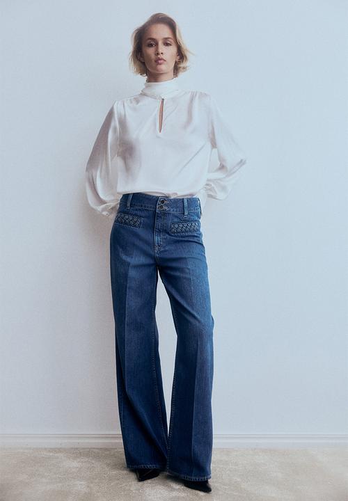H&M - Wide high jeans - denim blue
