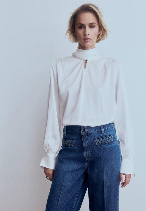 H&M - Wide high jeans - denim blue
