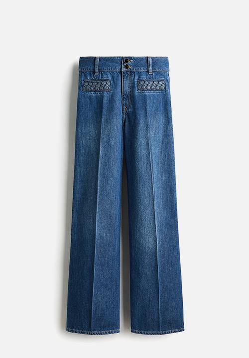 H&M - Wide high jeans - denim blue