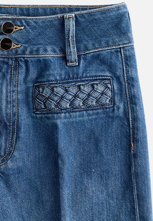 H&M - Wide high jeans - denim blue