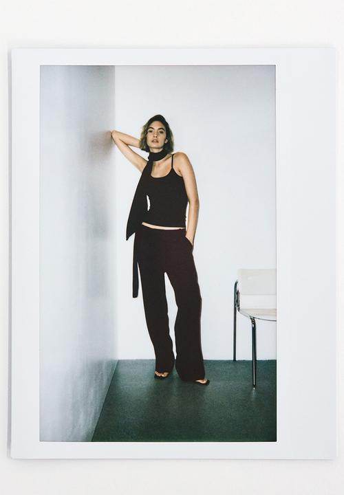 H&M - Linen-blend tailored trousers - dark brown