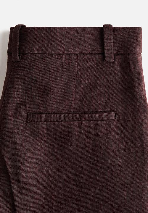 H&M - Linen-blend tailored trousers - dark brown