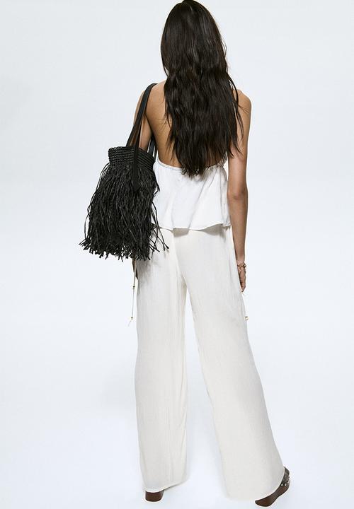 H&M - Viscose drawstring trousers - white