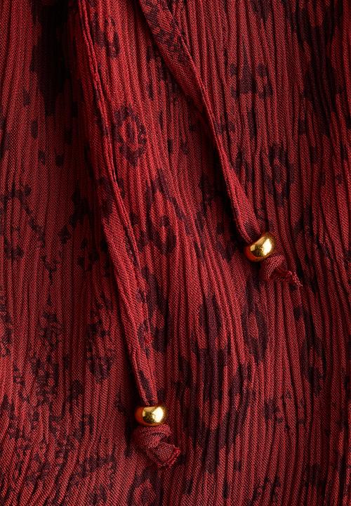 H&M - Viscose drawstring trousers - red/patterned