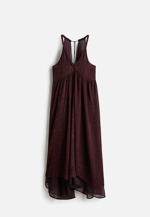 H&M - Chiffon maxi dress - dark brown/patterned