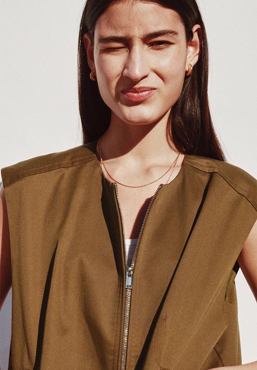H&M - Twill gilet - dark golden olive