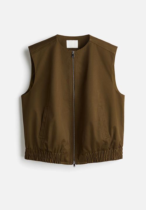 H&M - Twill gilet - dark golden olive