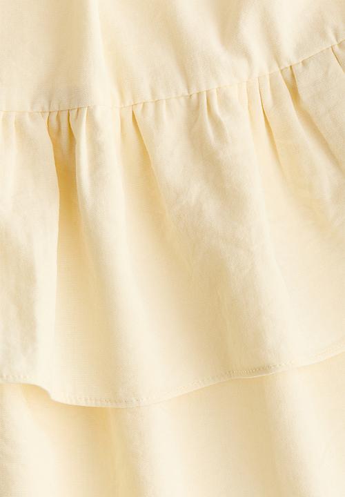 H&M - Frilled dress - pale yellow