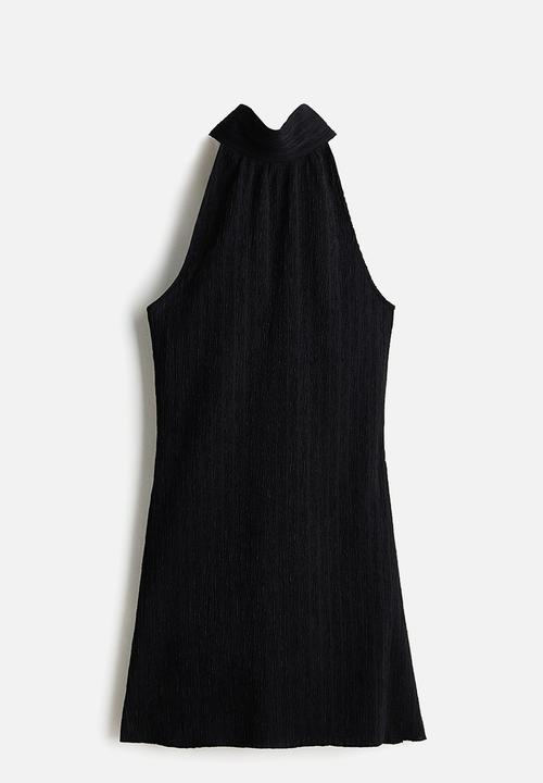 H&M - Crinkled halterneck dress - black