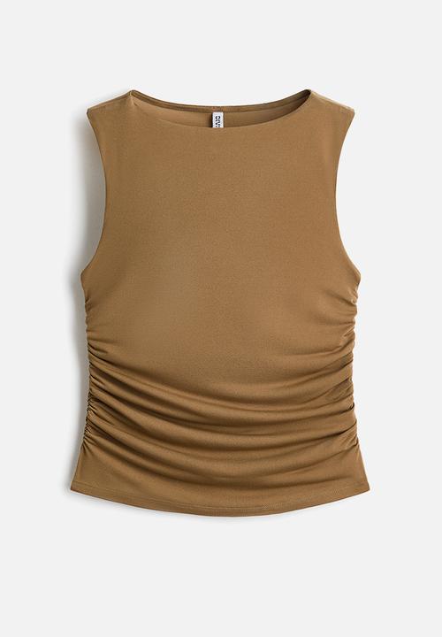 H&M - Draped jersey top - dark beige