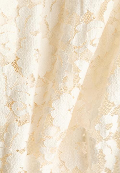 H&M - Flounce-trimmed lace skirt - light beige