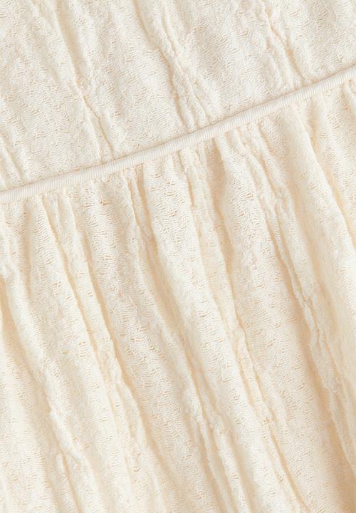 H&M - Textured jersey midi skirt - cream