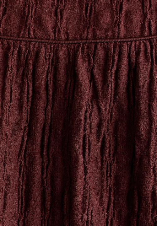 H&M - Textured jersey midi skirt - dark brown