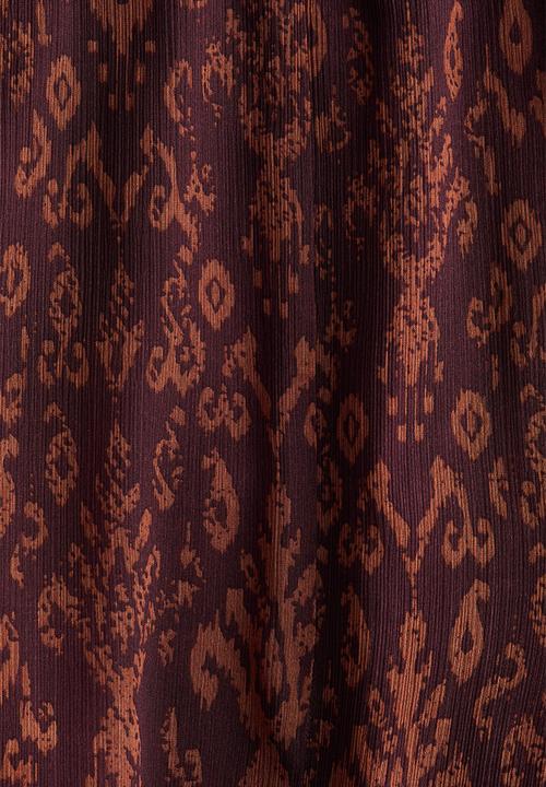 H&M - Flared crinkled trousers - burgundy/patterned