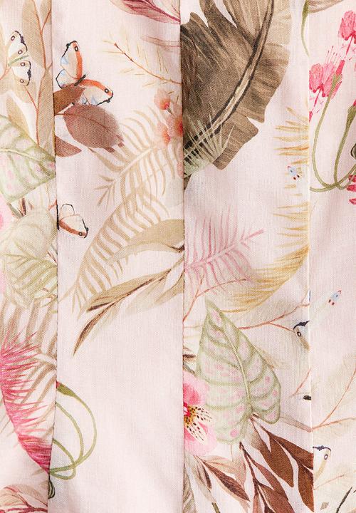 H&M - Tie-strap viscose-blend top - light peach pink/floral