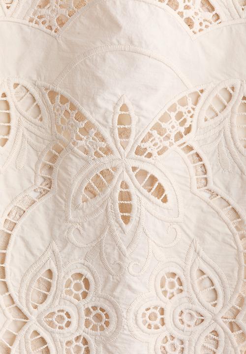 H&M - Broderie anglaise drawstring trousers - light beige