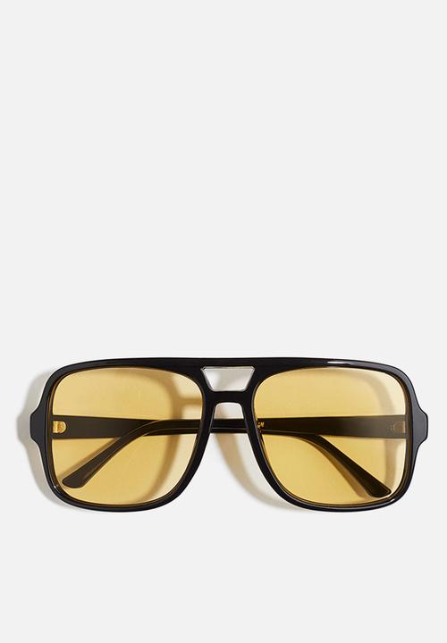 H&M - Aviator-style sunglasses - black/yellow