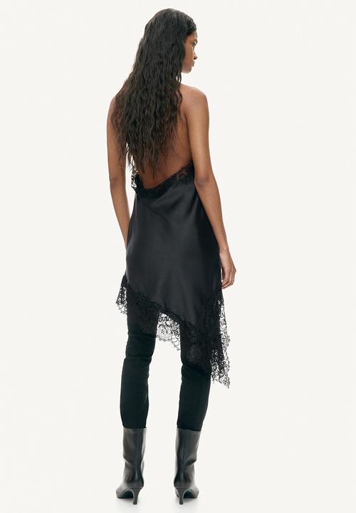 H&M - Satin halterneck dress - black