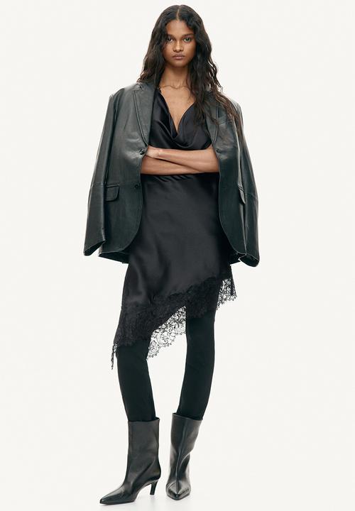 H&M - Satin halterneck dress - black