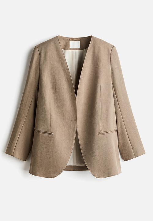 H&M - Collarless blazer - beige