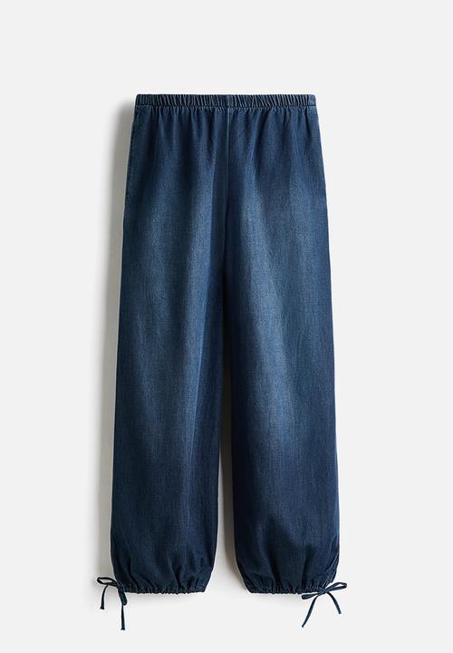 H&M - Balloon-leg denim trousers - dark denim blue