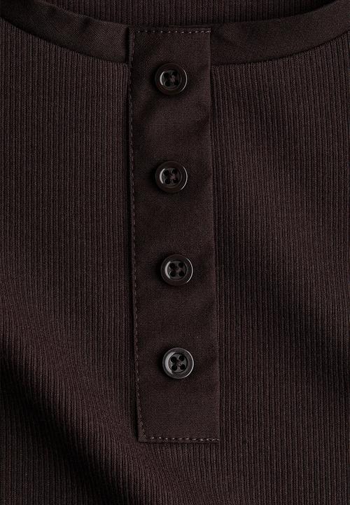 H&M - Ribbed cotton top - dark brown