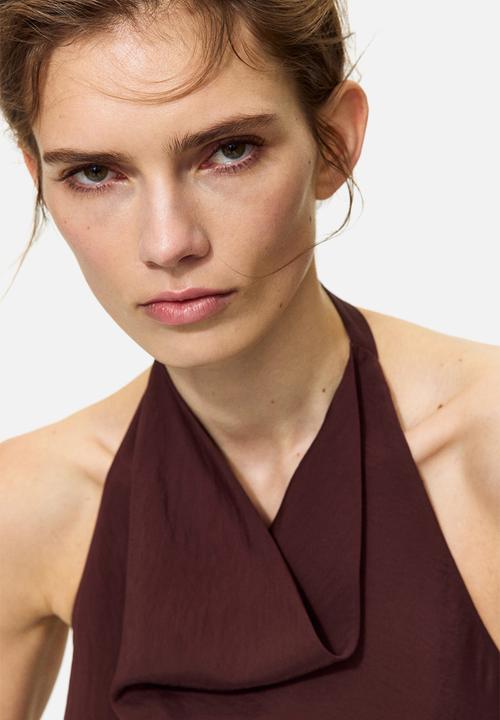 H&M - Halterneck dress - dark brown