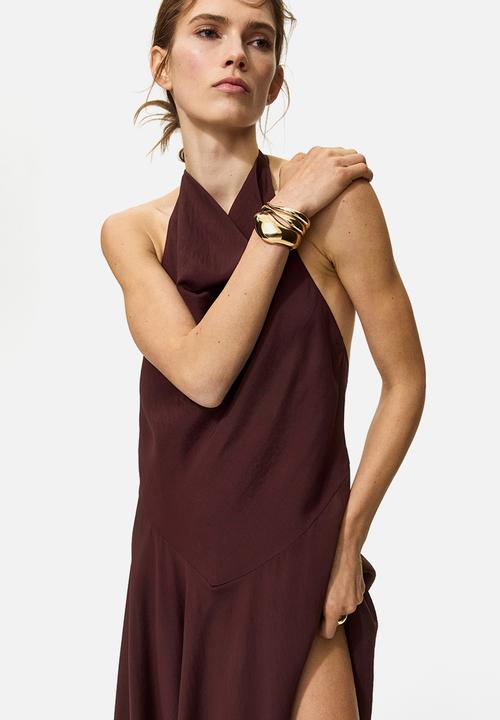 H&M - Halterneck dress - dark brown