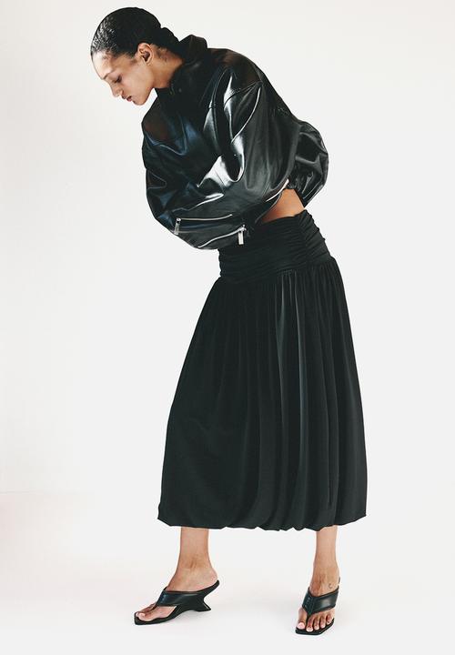 H&M - Bubble-hem jersey skirt - black