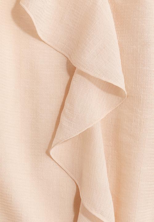 H&M - Flounce-trimmed blouse - powder pink
