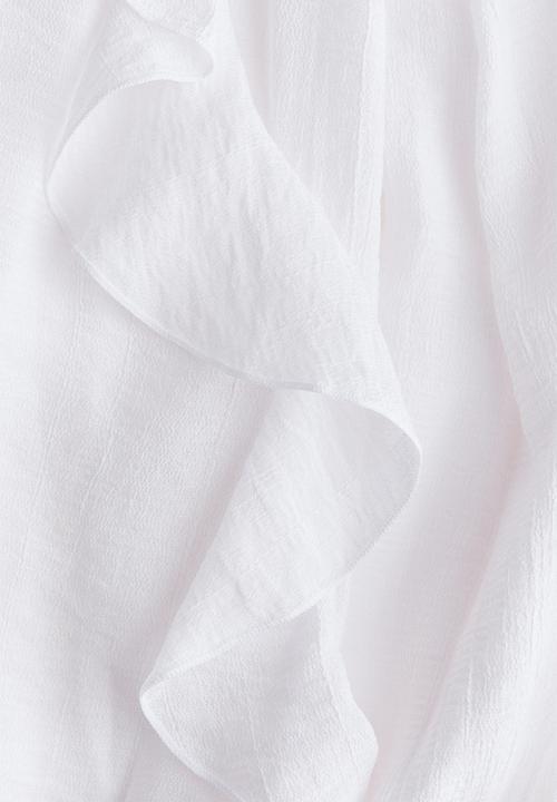 H&M - Flounce-trimmed blouse - white