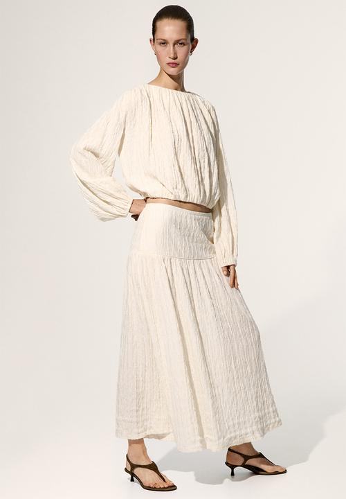 H&M - Balloon-sleeved top - cream