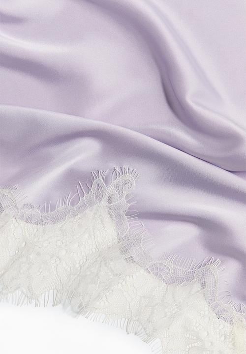 H&M - Lace-trimmed triangle scarf - light purple