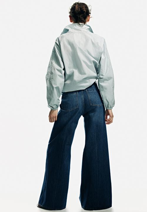 H&M - Super wide high waist jeans - denim blue