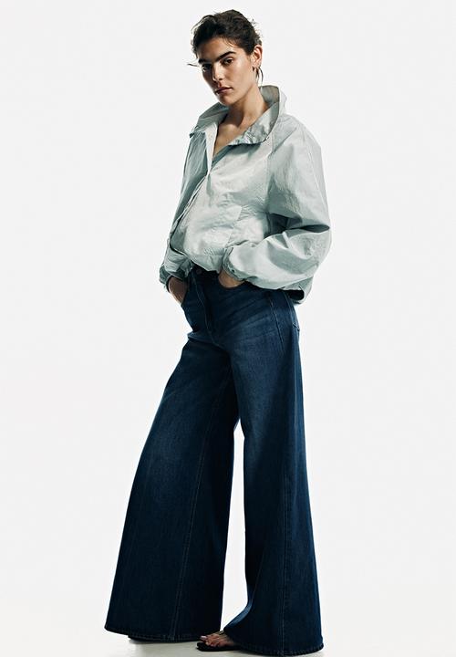 H&M - Super wide high waist jeans - denim blue