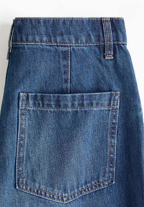 H&M - Super wide high waist jeans - denim blue