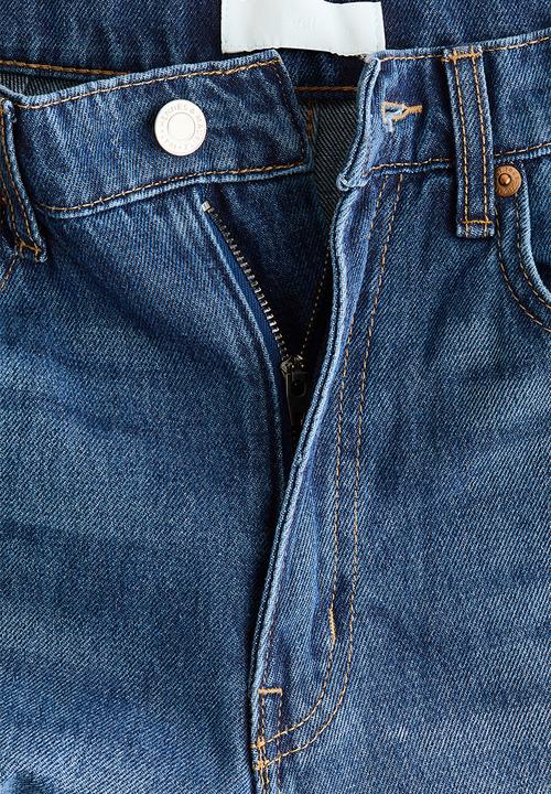 H&M - Super wide high waist jeans - denim blue