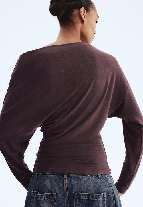H&M - One-shoulder top - dark brown