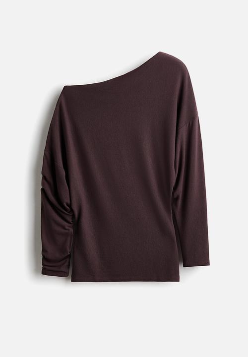 H&M - One-shoulder top - dark brown