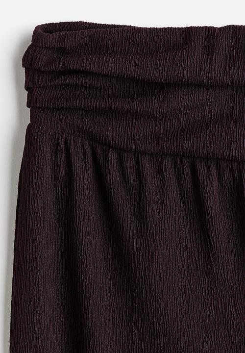 H&M - Wide gathered-waist trousers - dark purple