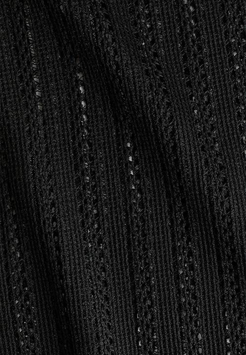 H&M - Wide hole-knit trousers - black