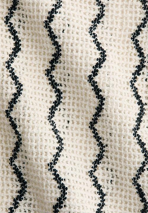 H&M - Crochet-look waistcoat - cream/zigzag pattern