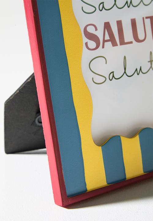 Sixth Floor - Stripes Photo Frame - Blue & Yellow
