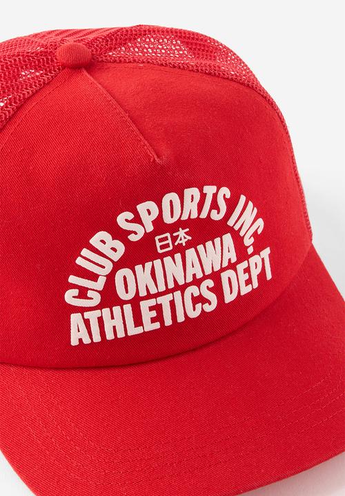 Cotton On - Truckers Cap - Strong Red/Okinawa Athletics