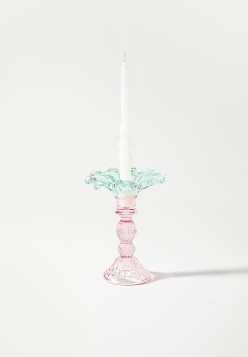 Sixth Floor - Candle Stick Glass Multi - Pink & Blue