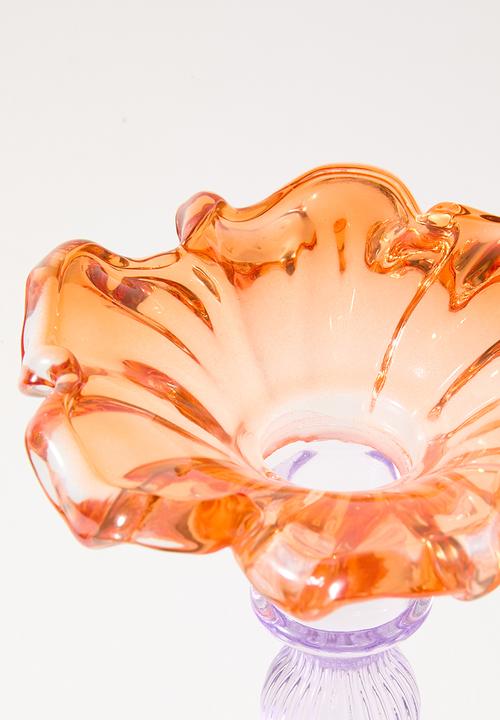 Sixth Floor - Candle Stick Glass - Orange & Purple