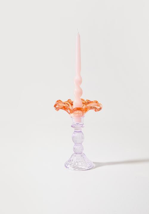Sixth Floor - Candle Stick Glass - Orange & Purple